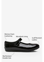 School Leather Mary Jane Brogues Standard Fit (F)