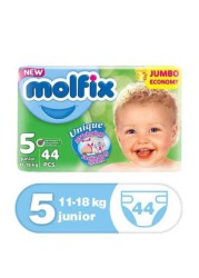 Molfix 3D Junior Jumbo Size 5 Baby Diapers 44 Count