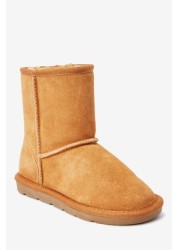 Warm Lined Water Repellent Suede Pull-On Boots