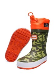 ToeZone Orange Tie Top Camo Wellies