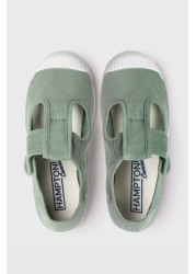 Trotters London Green Champ Canvas Shoes