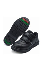 ToeZone Black Twin Strap Brogue School Shoes