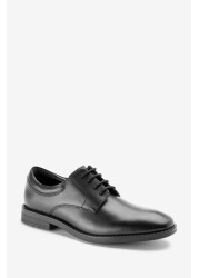 Leather Plain Front Lace-Up Shoes