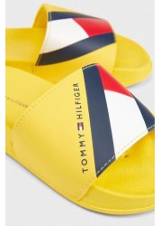 Tommy Hilfiger Yellow Flag Print Pool Slides