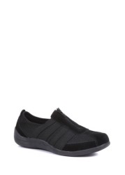 Pavers Black Ladies Casual Zip Up Trainers