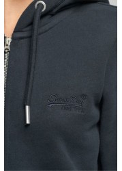 Superdry Blue Vintage Logo Embroidered Zip Hoodie