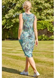 Roman Leaf Print Slouch Dress