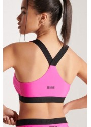 Superdry Pink Logo Crop Bikini Top