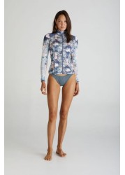 Aqua Blu Floral Haylay Rash Guard