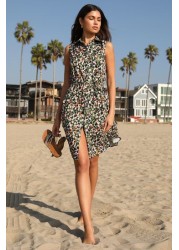 Lipsy Printed Sleeveless Shirt Dress Petite