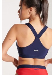 Superdry Blue Logo Crop Bikini Top