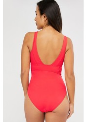 Accessorize Red Lexi Mesh Insert Slimming Suit