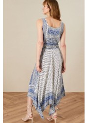 Monsoon Kemala Blue Print Dress