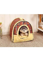 Generic Portable Soft Sided Indoor Small Dog Or Cat Convertible Pet House-Size M