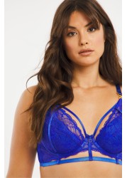 Figleaves Blue Layla Lace Balcony Bra