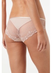 Microfibre And Lace Knickers Brazilian