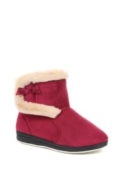 Pavers Red Wide Fit Slipper Boots