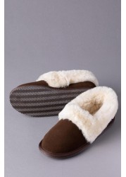 Lakeland Leather Ladies Sheepskin Cuff Slippers