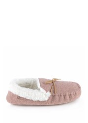 Totes Ladies Felt Moccasin Slippers