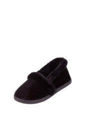 Totes Sparkle Velour Full Back Slipper