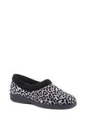 Pavers Ladies Leopard Print Full Slippers