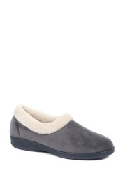 Pavers Ladies Grey Full Slippers