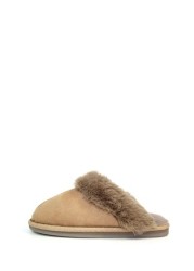 Lunar Brown Ladies Mule Slippers