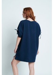 ELLE Navy Blue Loungewear Tie Detail Nightshirt