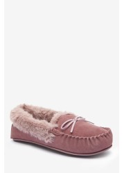 Suede Moccasin Slippers