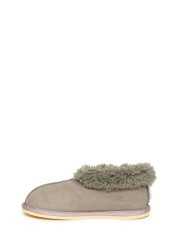 Celtic & Co. Ladies Grey Sheepskin Bootee Slippers