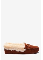 Suede Moccasin Slippers