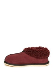 Celtic & Co Red Ladies' Sheepskin Bootee Slippers