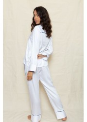 Fable and Eve Hampstead White Solid L/SLV Pj Set