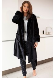 Pour Moi Faux Fur Trim Dressing Gown