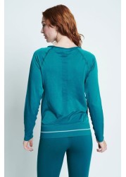 ELLE Blue Headline Seamfree Lounge Long Sleeve Top