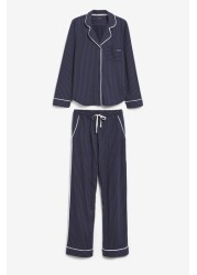 DKNY كحلي مخطط دبوس ياقة حزينة PJs