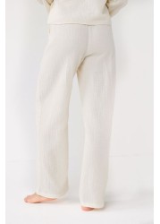 Textured Wide Leg Trousers