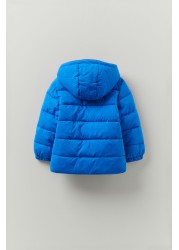 Crew Clothing Company Blue Crew Bouclé Padded Jacket