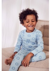 The White Company Blue Lion Print Pyjamas