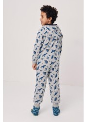 FatFace Grey Danny Dino Sweat Onesie