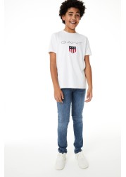 GANT White Teen Boys Shield T-Shirt