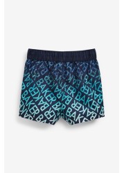 Baker by Ted Baker Navy Blue Ombre Printed Swim Shorts