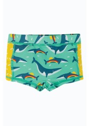 Frugi UPF 50+ Blue Rainbow Whales Kids Trunks