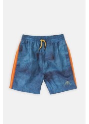 Angel & Rocket Kane Blue Tie Dye Printed Swim Shorts