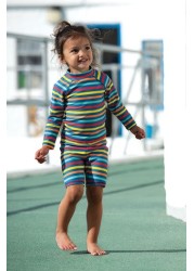 Frugi Blue UPF 50+ Rainbow Stripe Rash Vest