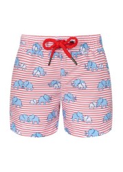 Sunuva Red Stripe Elephant Swim Shorts