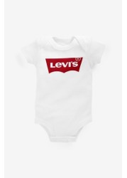 Levi's® Kids White Classic Batwing Infant Hat, Bodysuit And Booties Set