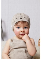 The Little Tailor Natural Fawn Cotton Knitted Hat