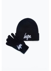 Hype. Script Beanie Hat And Gloves Set