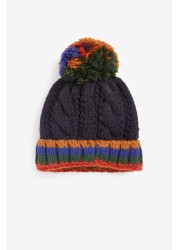 Cable Pom Pom Beanie Hat (3mths-10yrs)